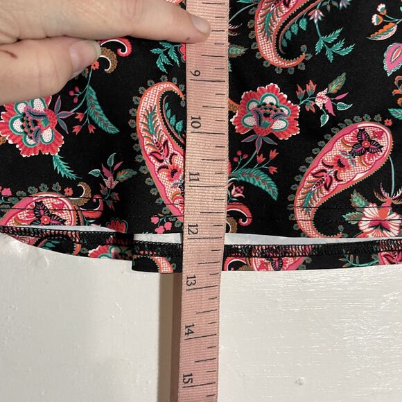 NWT Lands’ End Swim Skirt Size 4 Paisley Print Black Pink Floral Lycra Xtra Life - Picture 7 of 10